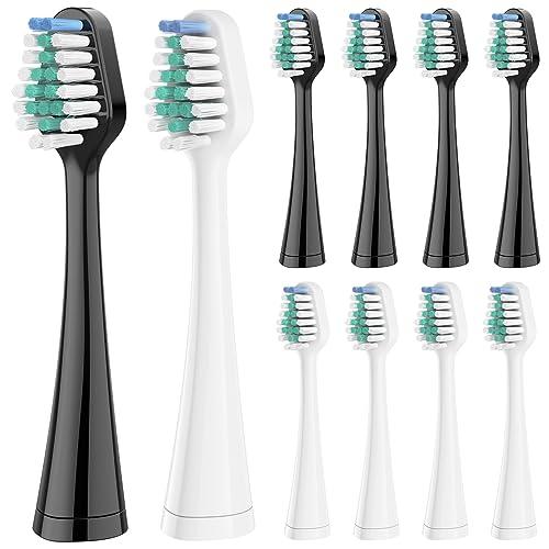 Harobey Replacement Toothbrush Heads for AquaSonic Duo Series and Home Dental Center Electric Toothbruh, NOT Compatible with Duo Series Pro, 4 White + 5 Black