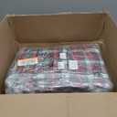 Moukeren 24 Pcs Buffalo Plaid Throw Blanket Bulk 59 x 47 Inch Fleece Bed Throw Winter Warm Lightweight Blankets Soft Plush Plaid Blanket Bulk for Bed Couch Sofa Office or Homeless Gifts (Red, Green)