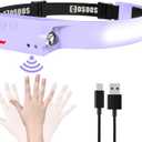 COSOOS LED Headlamp Rechargeable Flashlight, Bright Headlight Adjustable Headband for Women & Girl,1000 Lumen Wide Beam & Spot Light, Motion Sensor, 2.4 oz Lightweight Hiking Camping Essential