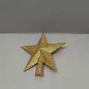 Glitter Christmas Star Tree Topper for Holiday Decorations, Christmas Tree Decoration for Holiday Ornament and Home Decor, Shatterproof Tree Toppers for Party Indoor  Outdoor-Gold 8 inch