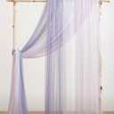 Ling's Moment Wedding Arch Draping Fabric 3 Panels 20Ft Chiffon Fabric,Sheer Draping Fabic for Wedding Arrangement Ceremony Reception Backdrop Party Swag Home Decor (Sage Purple & Provence)
