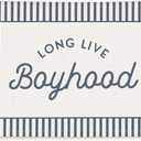 Lacama Vintage Blue Long Live Boyhood Boys Room Decor, Boy Nursery Decor, Linen Banner Wall Hanging Canvas Banner Flag Decor for Toddler Boy Room Nursery 30x20 Inch