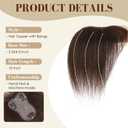 S-noilite Hair Toppers for Women Real Human Hair,10Inch Human Hair Topper with Bangs 8X11CM Lace Base 360°3D Cover Clip in Topper Hairpieces for Women Daily Wear Chocolate Brown