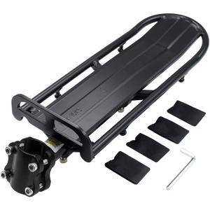 Outtag Rear Bike Rack Aluminum Alloy Bike Cargo Rack Quick Release Adjustable Bicycle Rear Rack Heavy Duty Mountain Bike Back Rack Seat Post Frame Mount Cycle Luggage Carrier Accessories