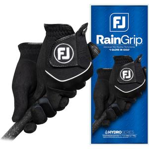 FootJoy Women's RainGrip Golf Glove, Pair (Medium/Large, Black)