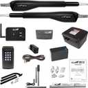 Mighty Mule Gate Opener, Solar and Smart Ready, Heavy Duty Automatic Gate Opener, Gates up to 18ft or 850lb Per Gate Leaf, Dual Gate Opener - Estate, Upgraded, MM572W-EST-A