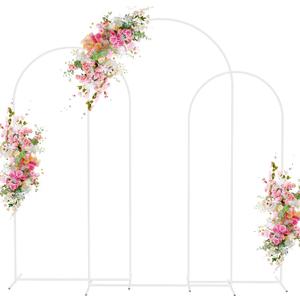 Wokceer Wedding Arch Backdrop Stand 7.2FT, 6.6FT, 6FT Set of 3 White Metal Wedding Arch Stand for Wedding Ceremony Baby Shower Birthday Party Garden Floral Balloon Arch Decoration