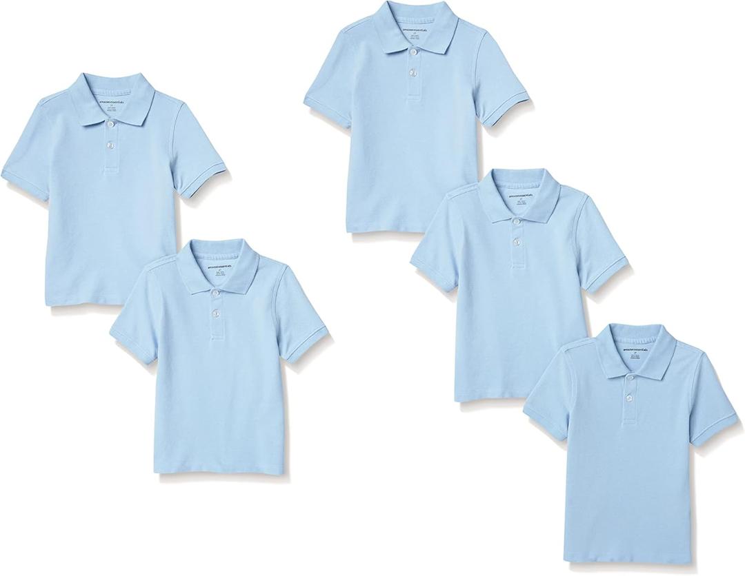Amazon Essentials Boys and Toddlers' Short-Sleeve School Uniform Pique Polo Shirts, Multipacks (Medium, Light Blue) Amazon Essentials Boys and Toddlers' Short-Sleeve School Uniform Pique Polo Shirts, Multipacks (Medium, Light Blue)