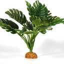 Fake Monstera Plants, Reptile Terrarium Decor, Bearded Dragon Tank Accessories fit Crested Gecko Leopard Lizard Chameleon Ball Python Snake Frog
