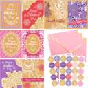 WorldBazaar Mothers Day Cards Kraft Bulk 24 Pack Floral Happy Mother’s Day Greeting Card with Envelopes Gift For Mom