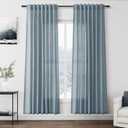 Nanspring Light Blue Linen Curtains 80 Inches Long 2 Panels Set for Living Room Bedroom Rod Pocket Back Tab Light Filtering Drape for Protect Privacy Curtain Modern Farmhouse Decor 52x80