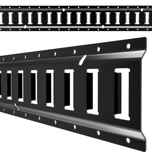 Digank E Track 4'（2 Pack） with Powder-Coated Steel Trailer Tie Down for Garages, Trucks, Pickups, and Vans, E-Track Rail Reliable Cargo Restraint (Screws Not Included)
