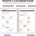 2026 Planner, Weekly and Monthly Calender Planner, Jan 2026 to Dec 2026, Hardcover 2026 Calendar Book with Tabs & Inner Pocket, Office Home School Supplies for Women & Men - A4 (8.5" x 11"), Boho Purple
