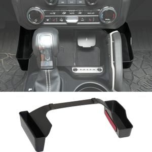 Center Console Gear Shift Organizer for 2021-2026 Ford Bronco 2/4-Door Accessories, Matte Black ABS Gear Side Storage Box Tray