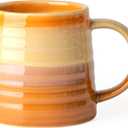 Ceramic Coffee Mugs, 16oz, Large Capacity, Wide Bottom, Transmutation Glaze Craft, Handmade Pottery Mug, Tea Cups with Handle for Office/Home, Dishwasher and Microwave Safe (Orange)