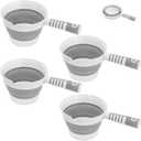 Peohud 4 Pack Folding Water Ladle, Collapsible Water Scoop for Bath, Portable Water Dipper for Kitchen Bathroom Garden Camping Travel