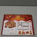 Sakolla 18 PCS Gingerbread House Cookie Cutter Set, 3D Stainless Steel Christmas House Fondant Cutter Kit, Including Christmas Tree, Snowman, Reindeer, Sled Shapes, Gift Box Package