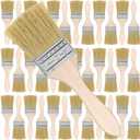 Chip Paint Brushes Bulk 2 Inch Natural Bristle Wooden Satin Brushes for Paint, Wood, Glue, Varnish, Wood, Wall, Art and Craft Supplies (Pack of 100)