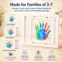 Family Handprint Frame Kit,White Dual Rotating Photo & Handprint Display, DIY Keepsake Craft with Wooden Frame, Non-Toxic Paints, Baby Hand & Footprint Kit, Gift for Grandparents & New Parents, Dual Spin - Handprint & photo