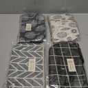 Boao 4 Pieces Canvas Cosmetic Bags Printed Small Makeup Bag Multi Function Travel Organizer Pouch Purse with Zipper for Women Fall Vacation Travel Toiletry storage Christmas Birthday Gift, 4 Styles