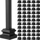 60 Pcs Iron Baluster Shoes Staircase Balusters Shoe with Screw for 1/2 Inch Square Scroll Basket Twist Knuckle Metal Stair Spindle Railing, Satin Black