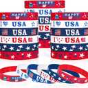 4th of July Party Favors Rubber Bracelets 30PCS Fourth of July Gifts Kid
Red White and Blue American Flag Silicone Wristbands Kids Independence Day Accessories Patriotic Bracelet Classroom Prizes
