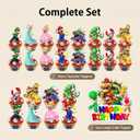 3 x 25Pcs Mario Cake Decorations with 24pcs Cupcake Toppers, 1pcs Happy Birthday Cake Topper, Super Bros Party Supplies, Perfect for Birthday Party Decorations
