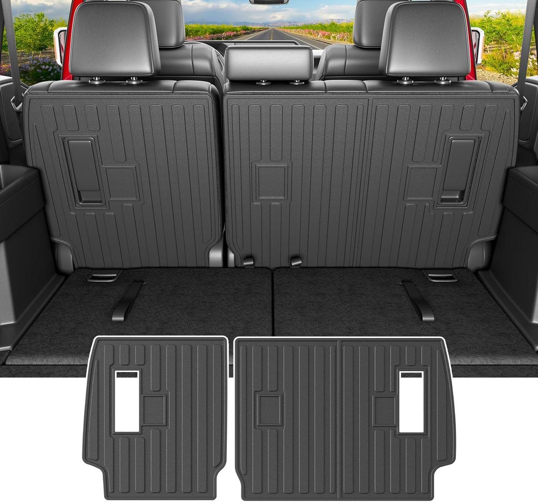 powoq 7 Seats Fuel Cargo Mat Compatible with 2025 2026 Toyota 4Runner Backrest Mat 2nd Backrest Liner TPE Cargo Liner Back Seat Protector Replacement for 2025-2026 Toyota 4Runner Accessories