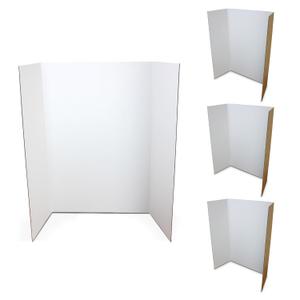 Flipside Products 36 x 48 Project Boards for Presentations, Science Fair, School Projects, Event Displays and Trifold Picture Board, Proudly Made in USA - White - 4 Pack