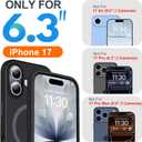 Magnetic for iPhone 17 Case [Compatible with MagSafe] [Soft Anti-Scratch Microfiber Lining],Premium Silicone with Screen Protector,Shockproof Protective Phone Case 6.3",Black