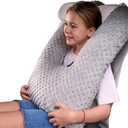Travel Pillow for Kids Adult in Car - Pillow for Car Sleeping Ultra Large U Shaped with Removable Soft Cover Support Fix Neck and Body Sitting/Sleeping on The Trip (Grey)