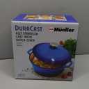 Mueller 6qt Enameled Cast Iron Dutch Oven, Heavy-Duty Casserole and Braiser Pan with Lid and Knob, Safe for All Cooktops, Aqua Blue