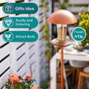 Goodeco Bird Feeder with Pole Standing - Metal Outdoor Bird Feeder for Wild Small Birds, Perfect for Yard Lawn Garden & Patio Decorations, Ideal Gifts for Mom Dad Grandparents (Round)
