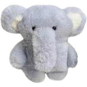 Yatchen Plush Case for AirPods 1&2,Kawaii Cute 3D Cartoon Fur Blue Elephant Funny Furry for Airpods 2nd 1st Generation Cover with Keychain Protector Women