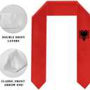 Graduation Stole Satin Sash Scarf for Study Aboard International Students 72" Length (Albania Flag)