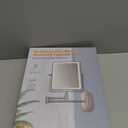 FASCINATE Rechargeable Wall Mounted Makeup Mirror with Lights, Bathroom Mirror Rectangle 8.7" Double Sided Touch Switch 1X 10X Magnifying Mirror with 3 Color Setting Extended Arm 360 Swivel Foldable