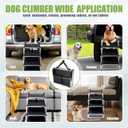Foldable Dog Stairs with Non-Slip Surface - Portable Aluminum Dog Steps for Trucks, SUVs & Cars - 4 Steps