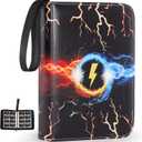 4-Pocket Trading Card Binder Bundle with 50 Sleeves Holds 400 Cards, Zipper Card Holder Album for Game and Sports Cards Collectors - Black