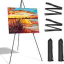Display Black Easel Stands - 63" Artist Instant Tripod Collapsible Portable Floor Easels - Adjustable Art Poster Easy Folding Metal Stand for Display Show, Wedding, Painting - 2pack
