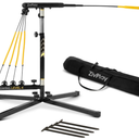 ZivPlay Baseball Hitting Trainer Baseball Swing Trainer Softball and Baseball Training Equipment for Batting Practice with Height and Speed Adjustment