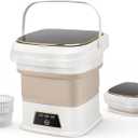 16L Portable Washing Machine, Mini Foldable Washer with Spin Dry Basket, Two Timed Laundry Modes for Small Loads, Compact Size Ideal for Apartments, Dorm Rooms, RVs, Travel (Light Gray)