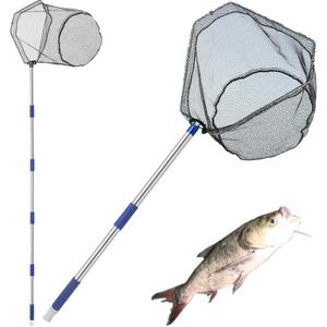 Fishing Net with Handle, with 85" Adjustable Extra Long Handle Fishing Net
