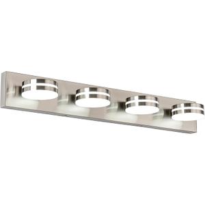 4-Light Bathroom Vanity Light, Brushed Nickel Bathroom Light Fixtures Over Mirror, LED Dimmable 5500K Bath Lighting Fixture, Modern Wall Mounted Lighting Fixture with 360Rotating Lamp Head, 4-Light,30Inch