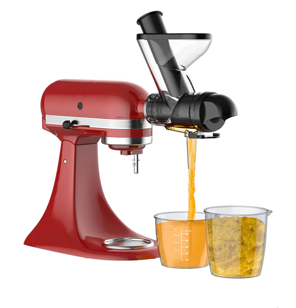 Masticating Juicer Attachment for KitchenAid Stand Mixer, Cold Press Juicer Machine, Slow Masticating Juicer Attachment with Dual Feed Chute, For KitchenAid Mixer Attachments by Gvode Black