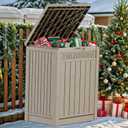 YITAHOME 51 Gallon Resin Package Delivery Box for Outside, Storage Box with Lockable Secure, Resin Deck Box for Porch, Curbside(Brown)