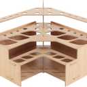 Mezzo Artist paint and Brush Rack - Wood Grain Laminate Multi Layer Desk Stand Professional Storage Display Organizer for paintbrushes and paint Tubes - Corner Rack