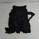 Women's Summer Sleeveless A Line Square Neck Pleated Ruffled Y2k Mini Dress S Black