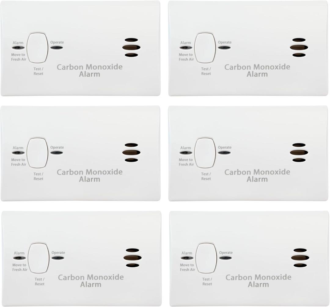 Kidde Carbon Monoxide Detector, Battery Powered CO Alarm with LEDs, Test-Reset Button, Low Battery Indicator, Portable, 6 Pack
