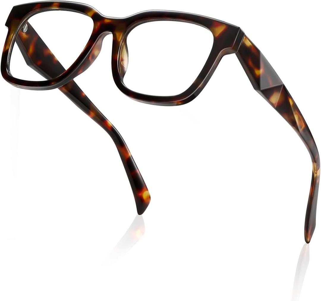 Kimorn Blue Light Blocking Glasses,Anti Eyestrain & UV Protection,Square Frame Glasses for Women and Men (Tortoiseshell)