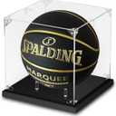 Basketball Display Case, Acrylic Basketball Case Display Clear, UV Protected Soccer Stand Box for Autographed Ball (1 Pack)